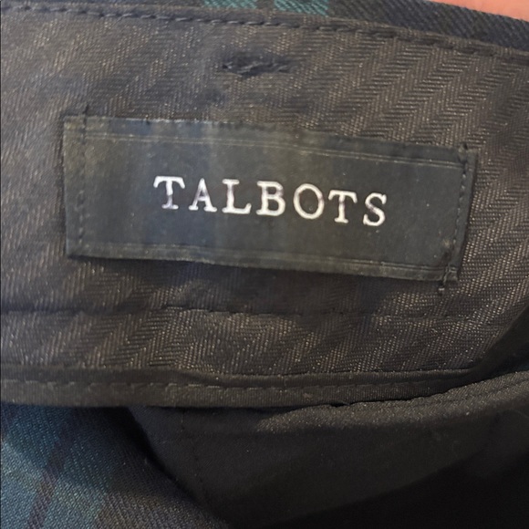 Talbots Dark Green Plaid Dress Pants 22W high waist Hampshire ankle wool blend - Picture 5 of 7